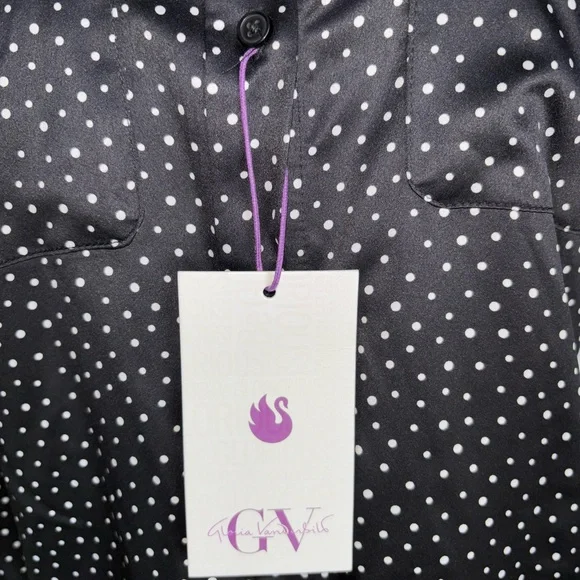 Gloria Vanderbilt Black and White Polka Dot women’s Shirt. - Picture 5 of 16